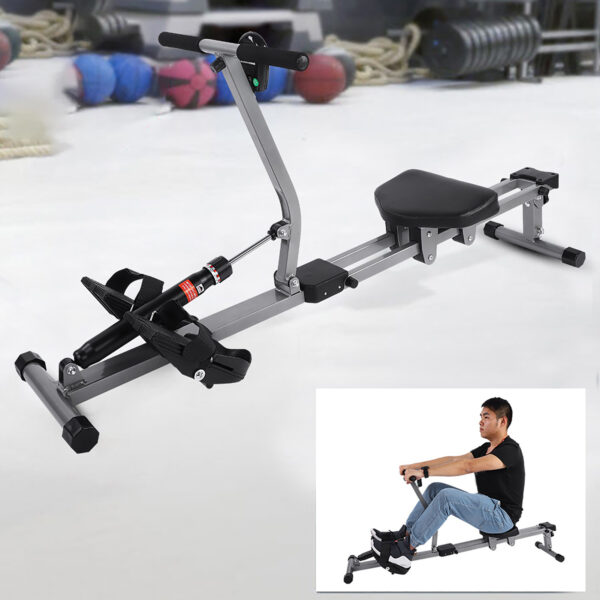 Steel Rowing Machine Cardio Rower Workout Body Training Home Gym Fitness Accessory - Image 3