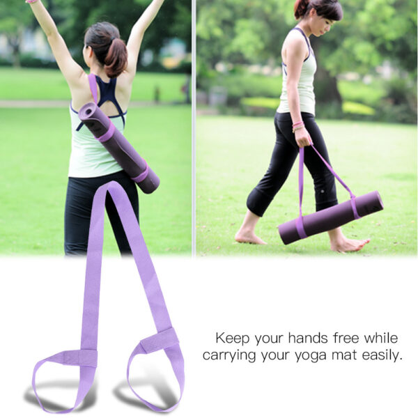 Adjustable Yoga Mat Sling Strap Portable Carrier Belt Sports Gym (Light Purple) - Image 6