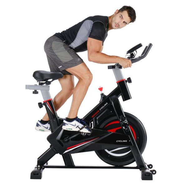 Gym Fitness Indoor Cycling Trainer Quiet Stationary Spinning Bike with Holder - Image 8