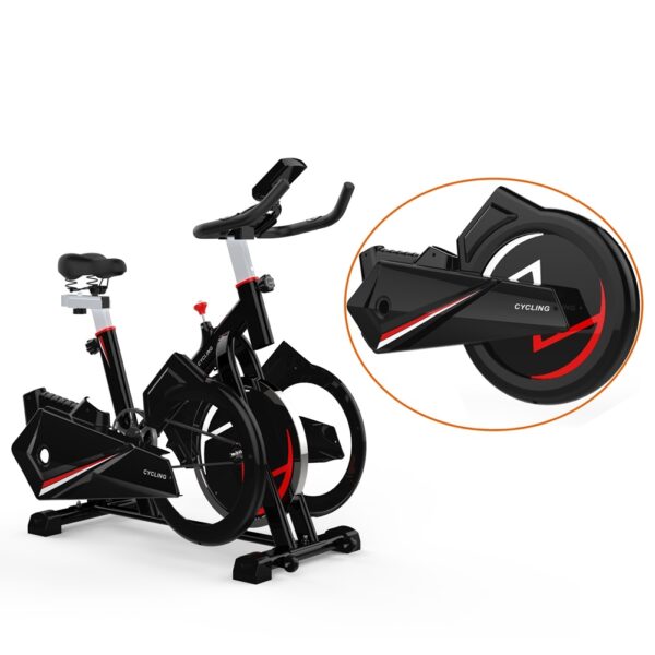 Gym Fitness Indoor Cycling Trainer Quiet Stationary Spinning Bike with Holder - Image 9