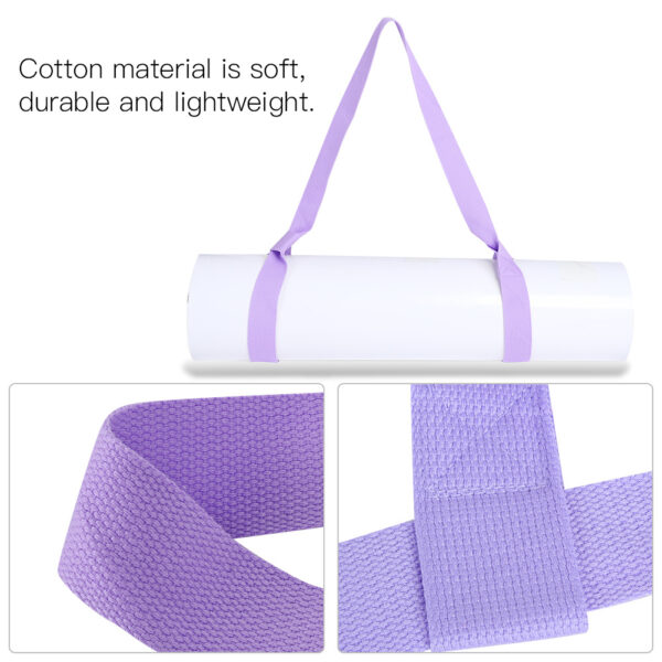 Adjustable Yoga Mat Sling Strap Portable Carrier Belt Sports Gym (Light Purple) - Image 3