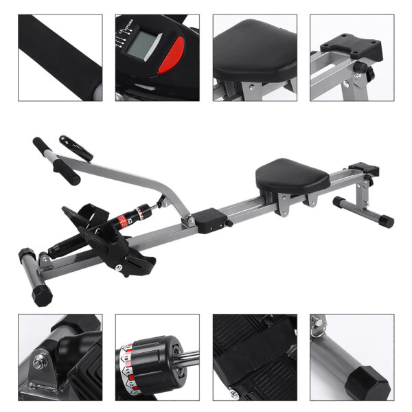 Steel Rowing Machine Cardio Rower Workout Body Training Home Gym Fitness Accessory - Image 2